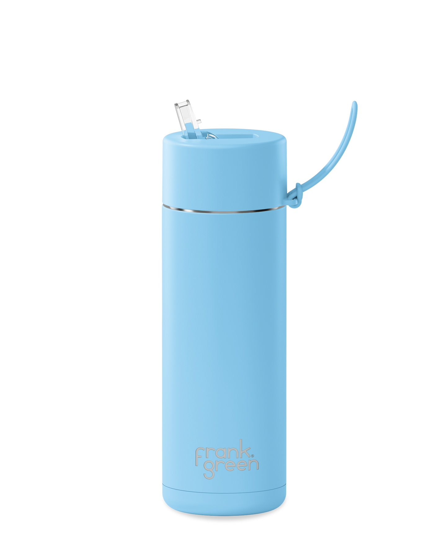 20oz reusable water bottle with Straw Lid in Sky Blue