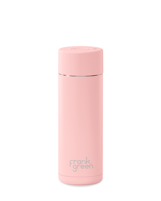 20oz reusable water bottle with Button Lid in Blushed