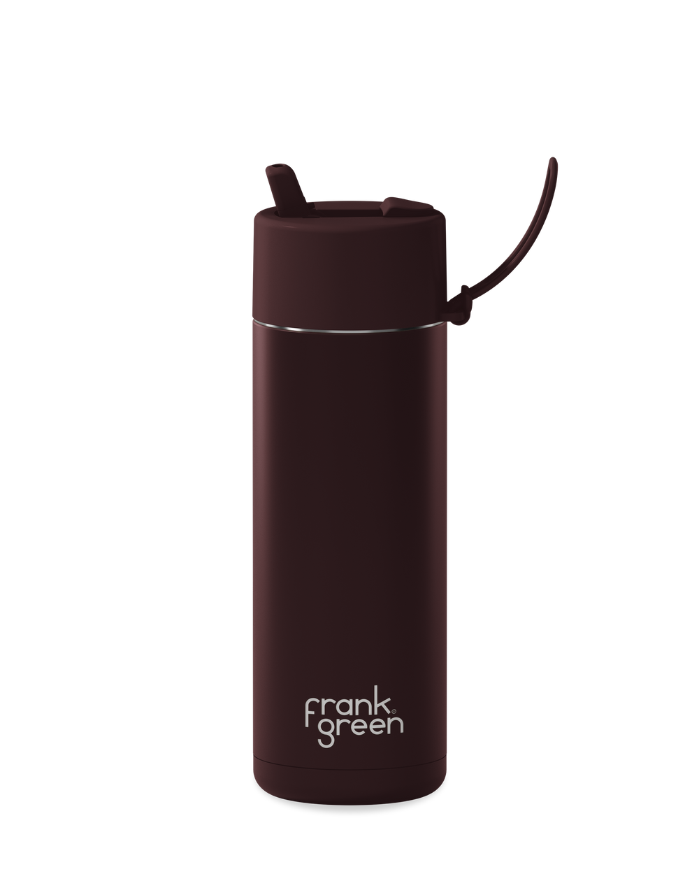 20oz reusable water bottle with Flip Straw Lid in Chocolate