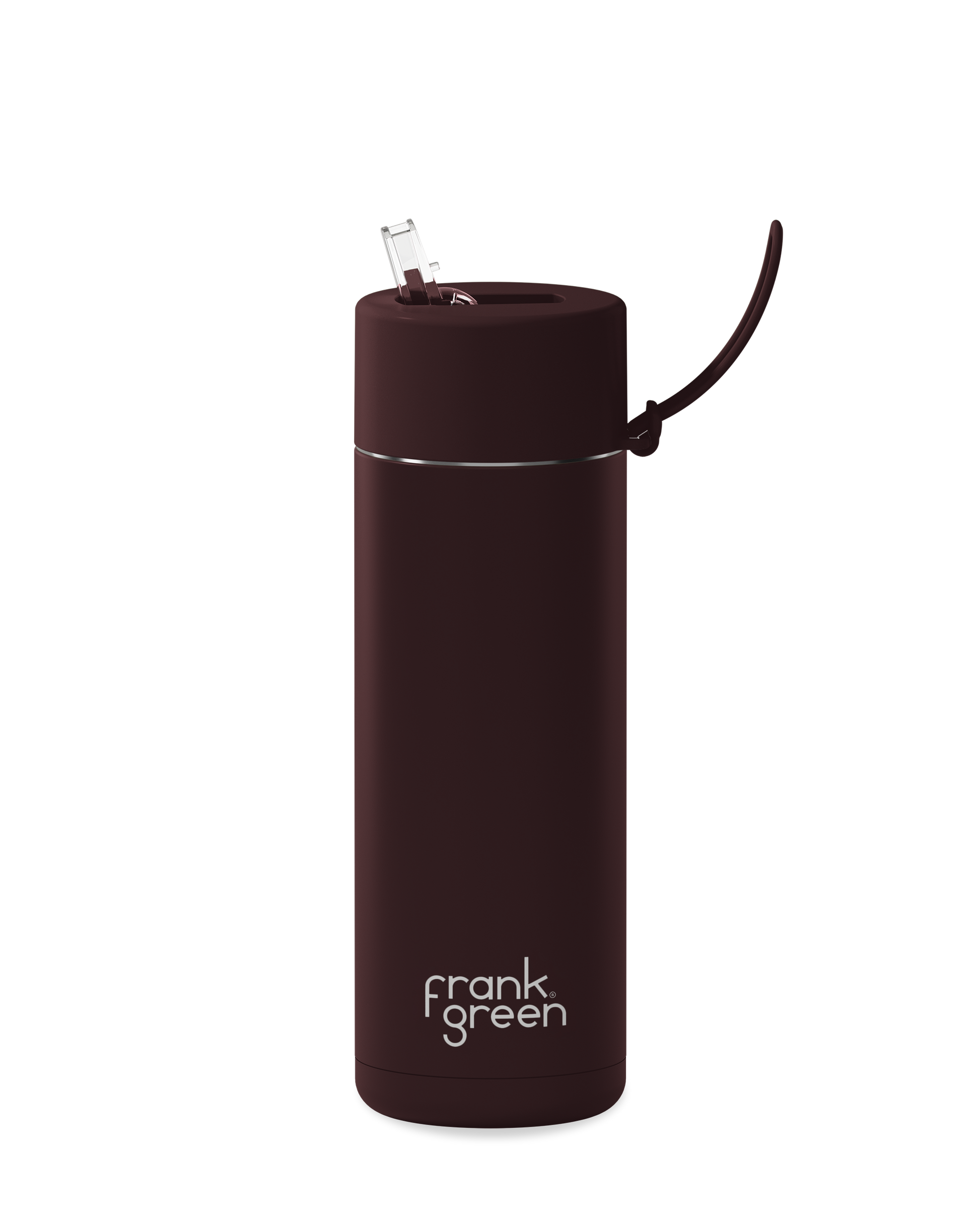 20oz reusable water bottle with Straw Lid in Chocolate