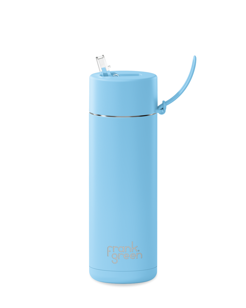 20oz reusable water bottle with Straw Lid in Sky Blue