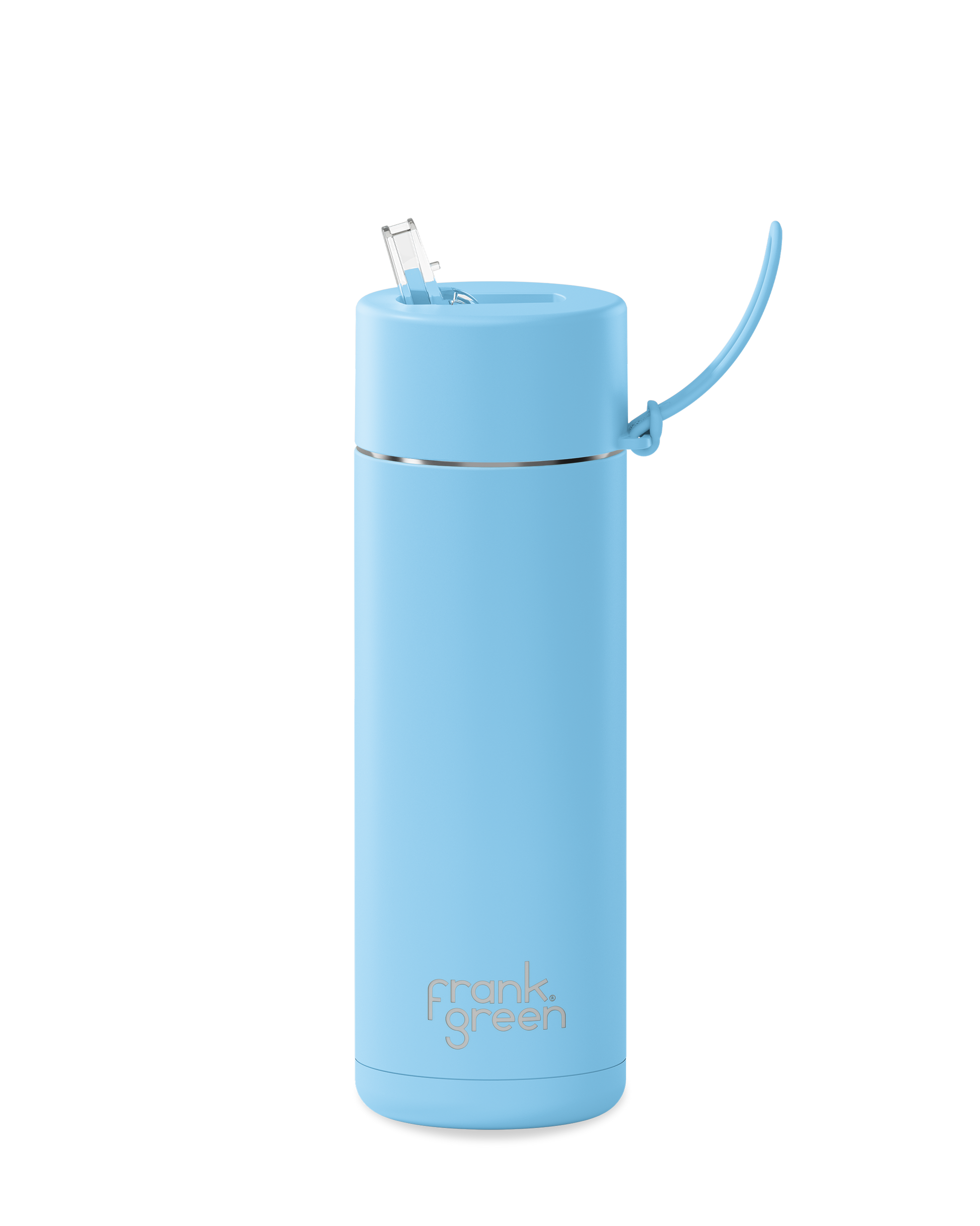 20oz reusable water bottle with Straw Lid in Sky Blue