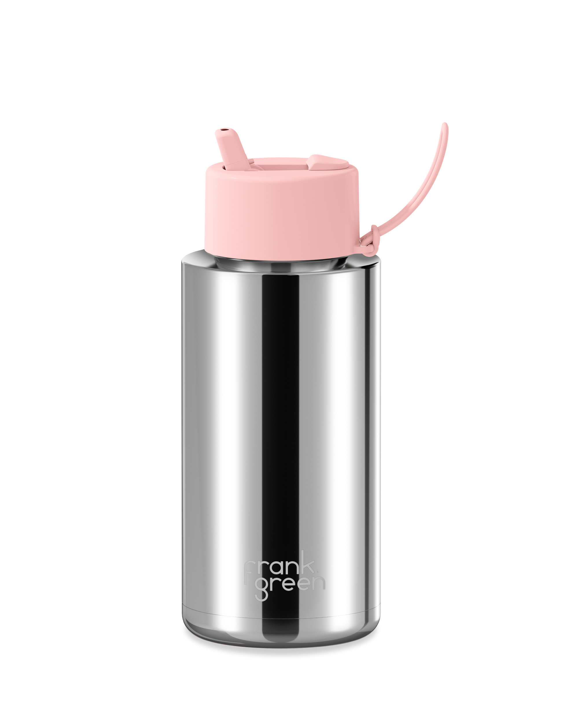34oz Chrome Bottle with Flip Straw Lid