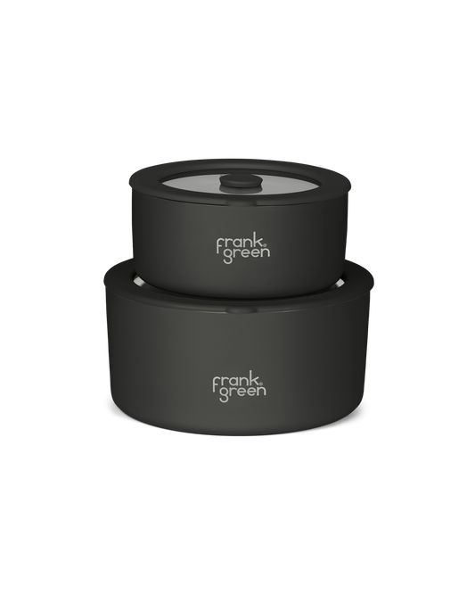 Stainless Steel Bowls with Glass Lids (2 Pack) - 700ml & 1500ml