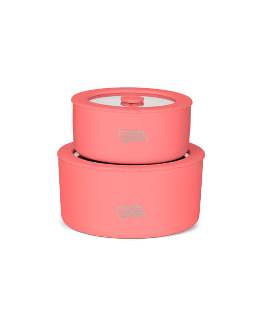Stainless Steel Bowls with Glass Lids (2 Pack) - 700ml & 1500ml