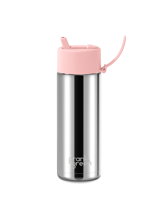 20oz Chrome Bottle with Flip Straw Lid