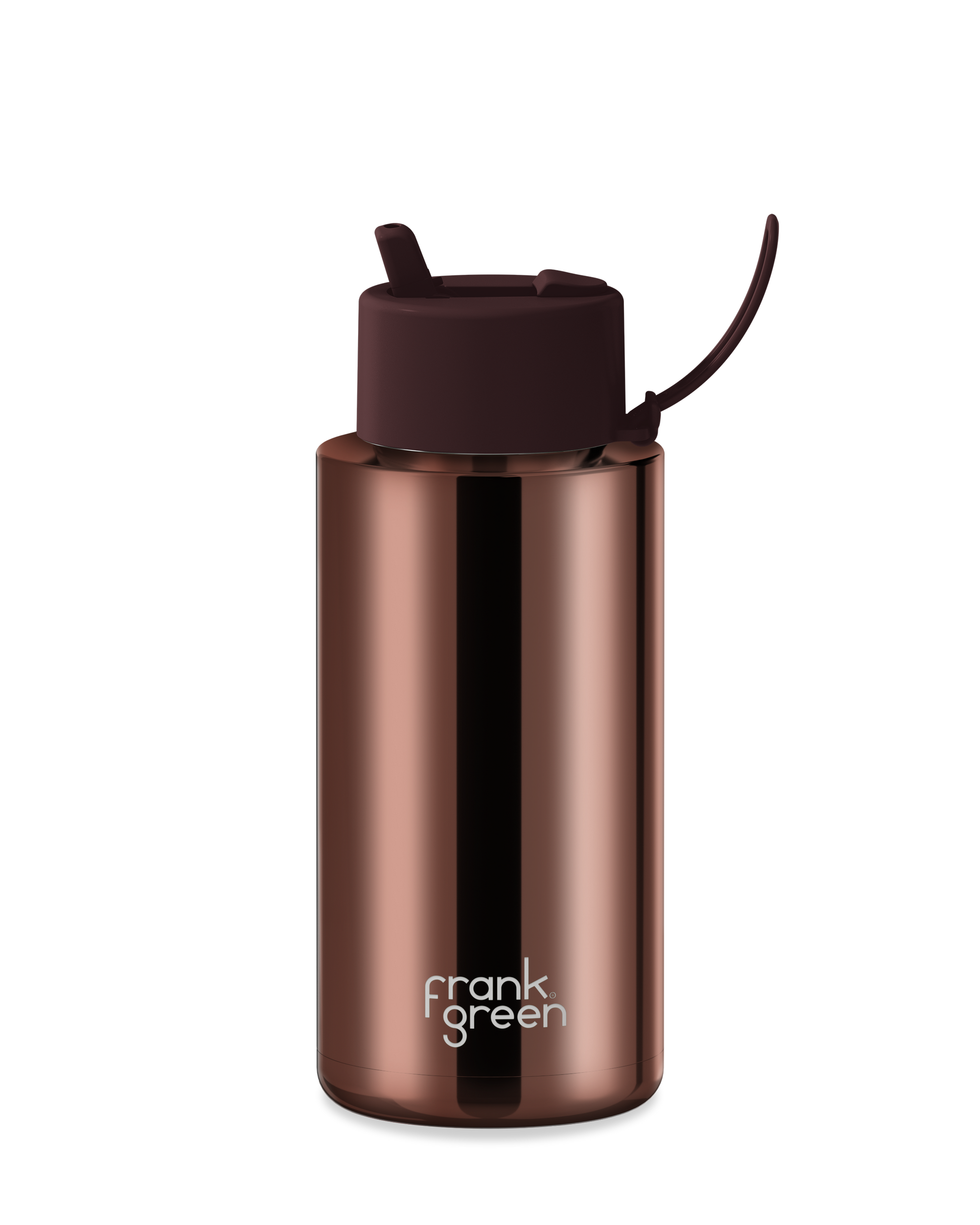 34oz Chrome Bottle with Flip Straw Lid