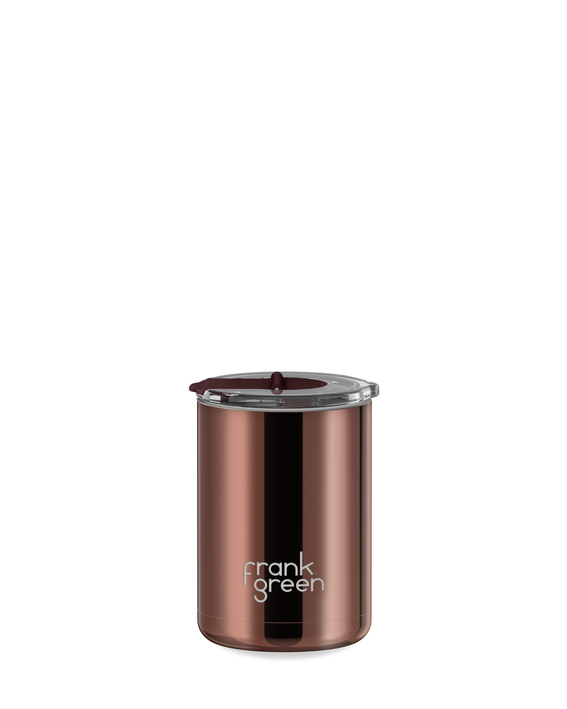 12oz Chrome Cup with Screw-in Hinge Lid