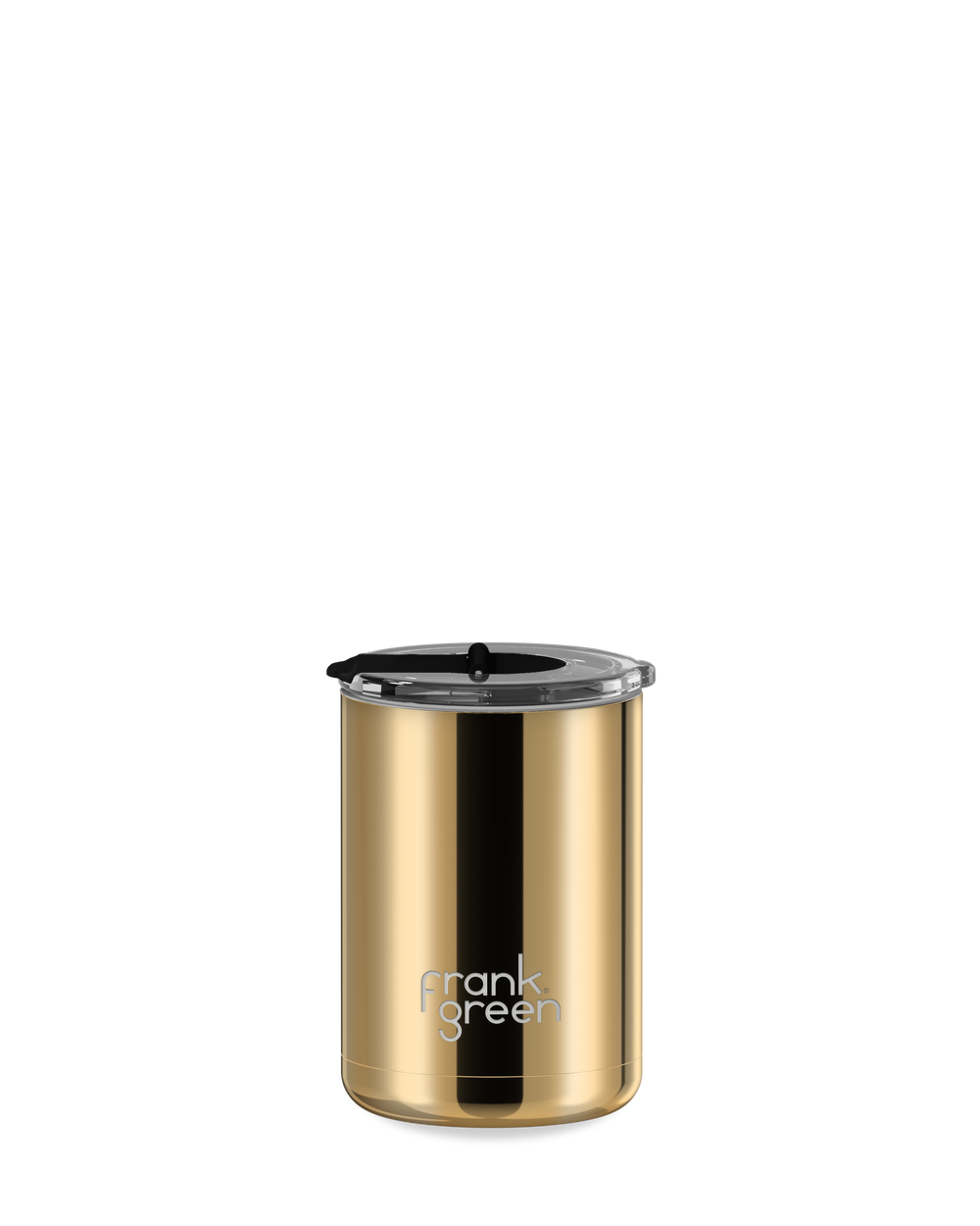 12oz Chrome Cup with Screw-in Hinge Lid