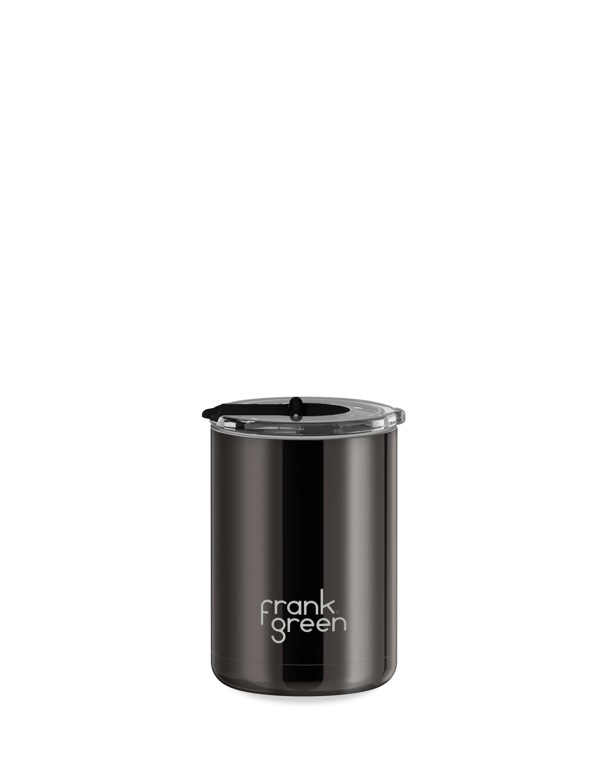 12oz Chrome Cup with Screw-in Hinge Lid