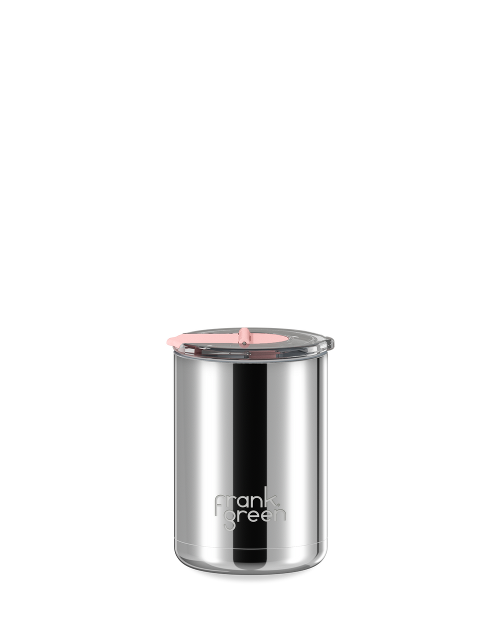 12oz Chrome Cup with Screw-in Hinge Lid