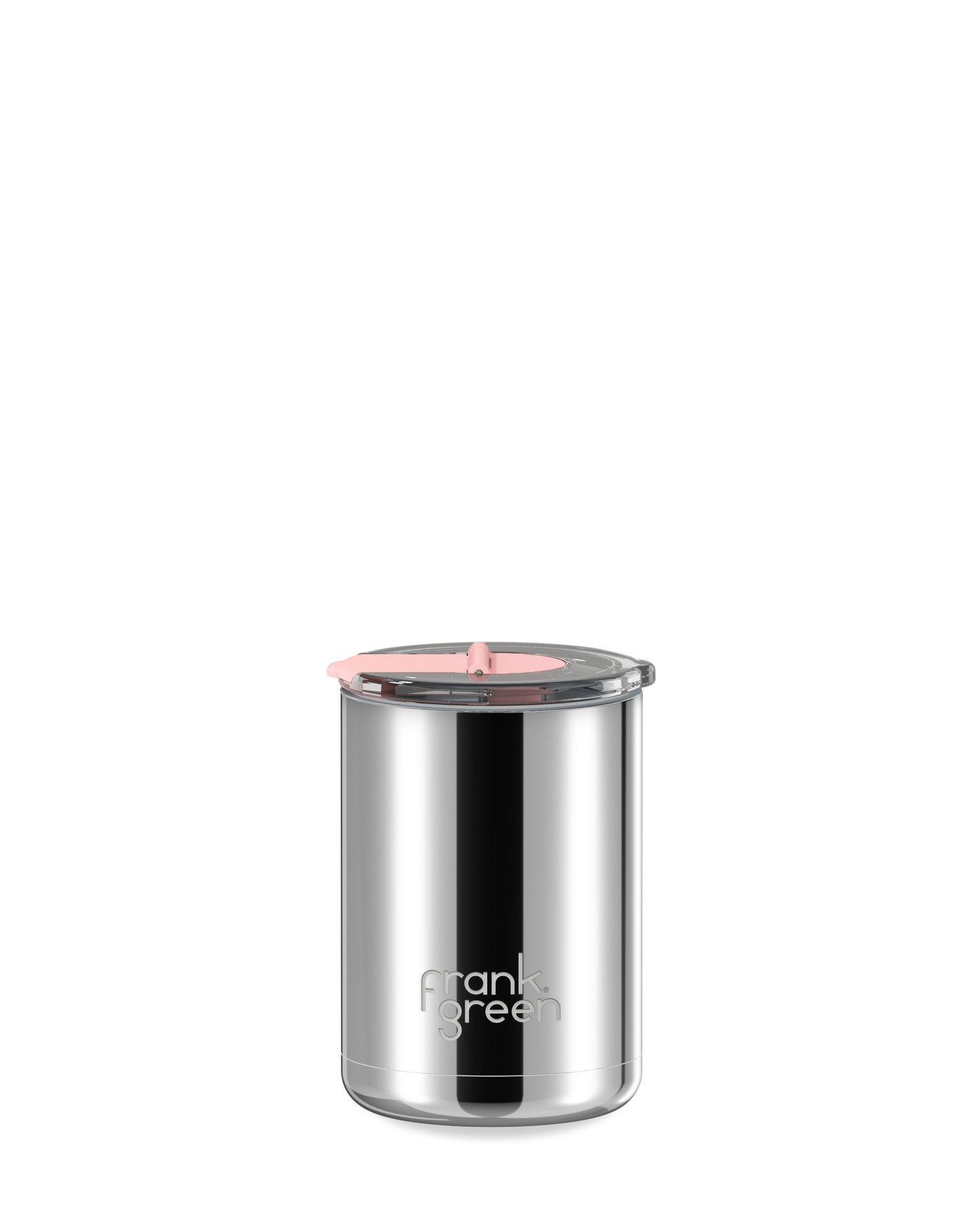 12oz Chrome Cup with Screw-in Hinge Lid