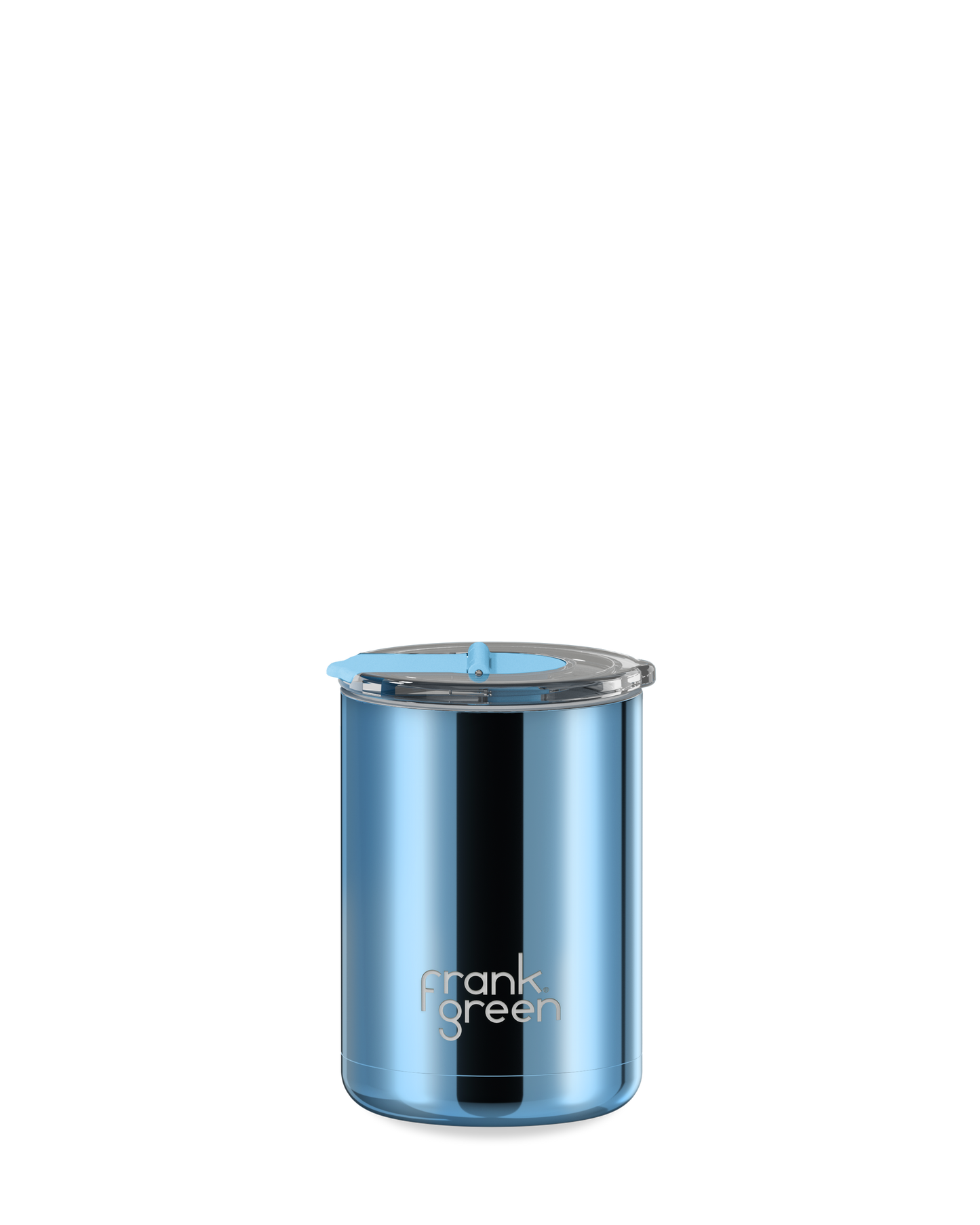 12oz Chrome Cup with Screw-in Hinge Lid
