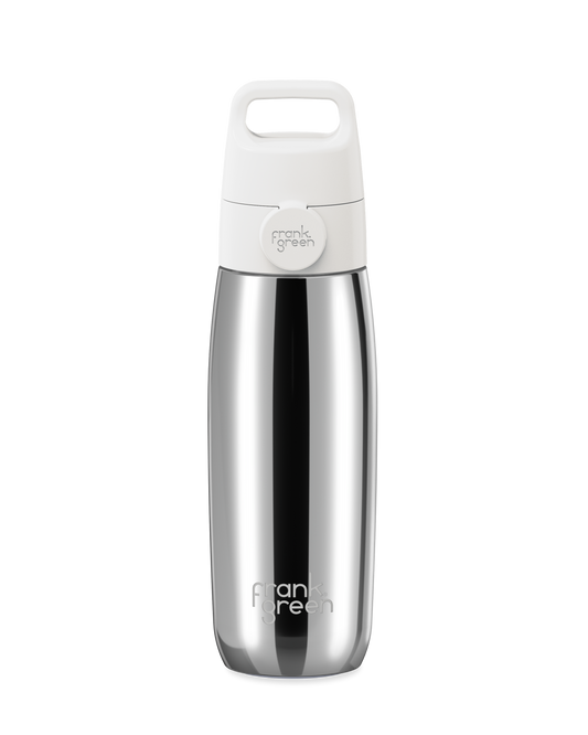 Moss | 20oz frank green reusable water bottle with a grip handle lid