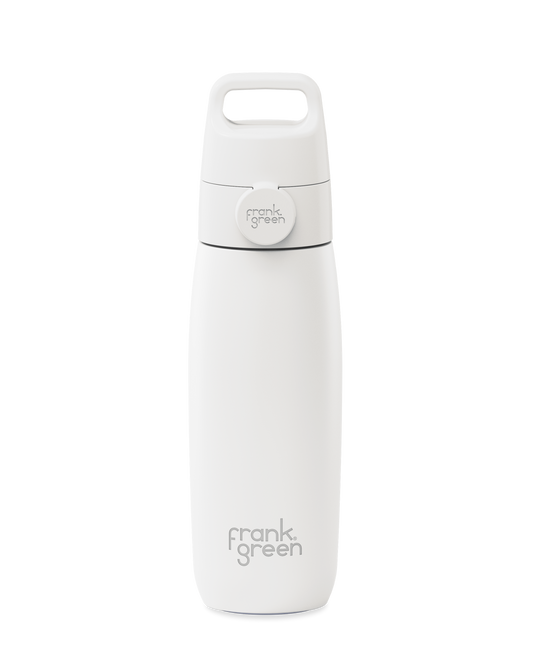 Iris | 20oz frank green reusable water bottle with a grip handle lid