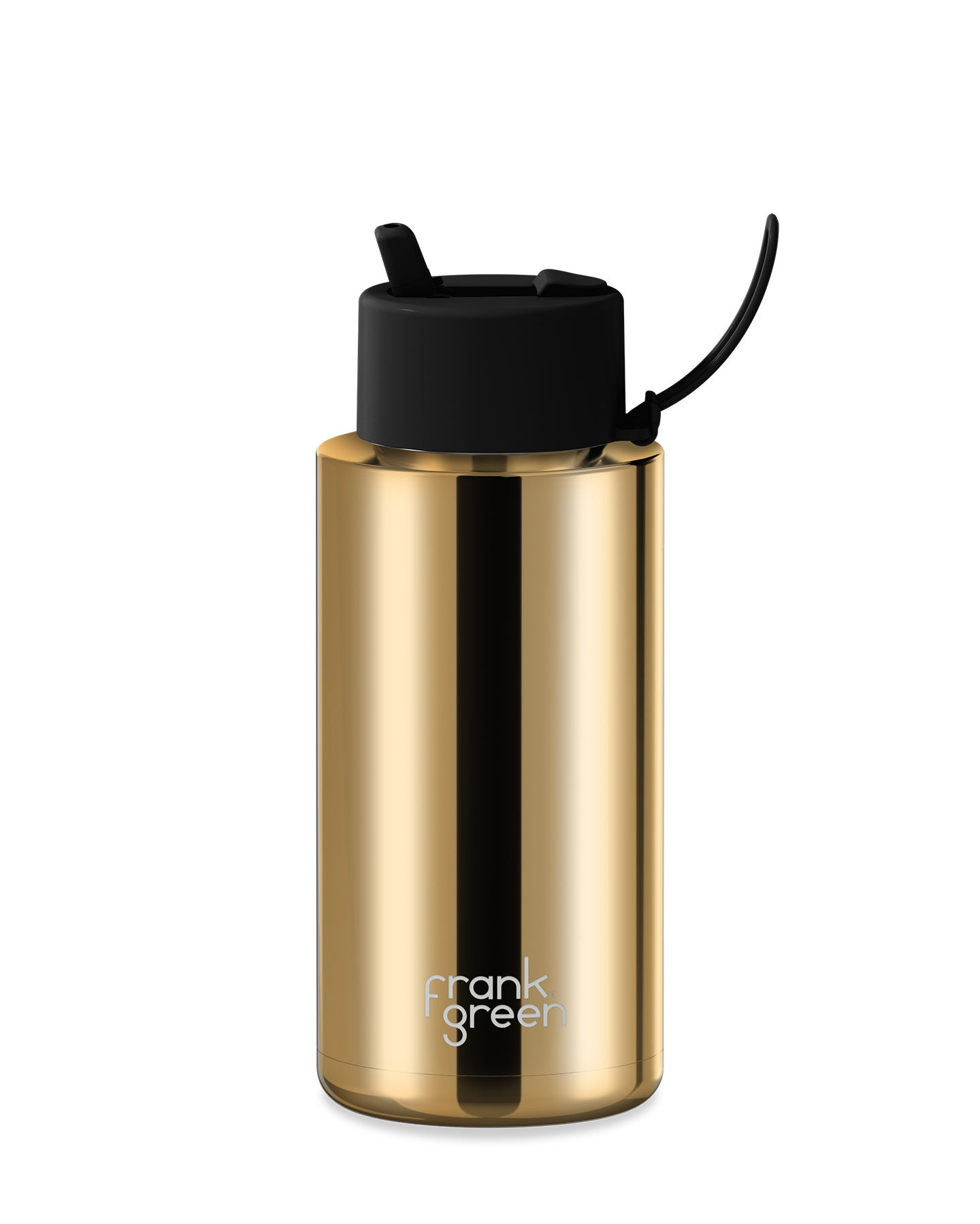 34oz Chrome Bottle with Flip Straw Lid