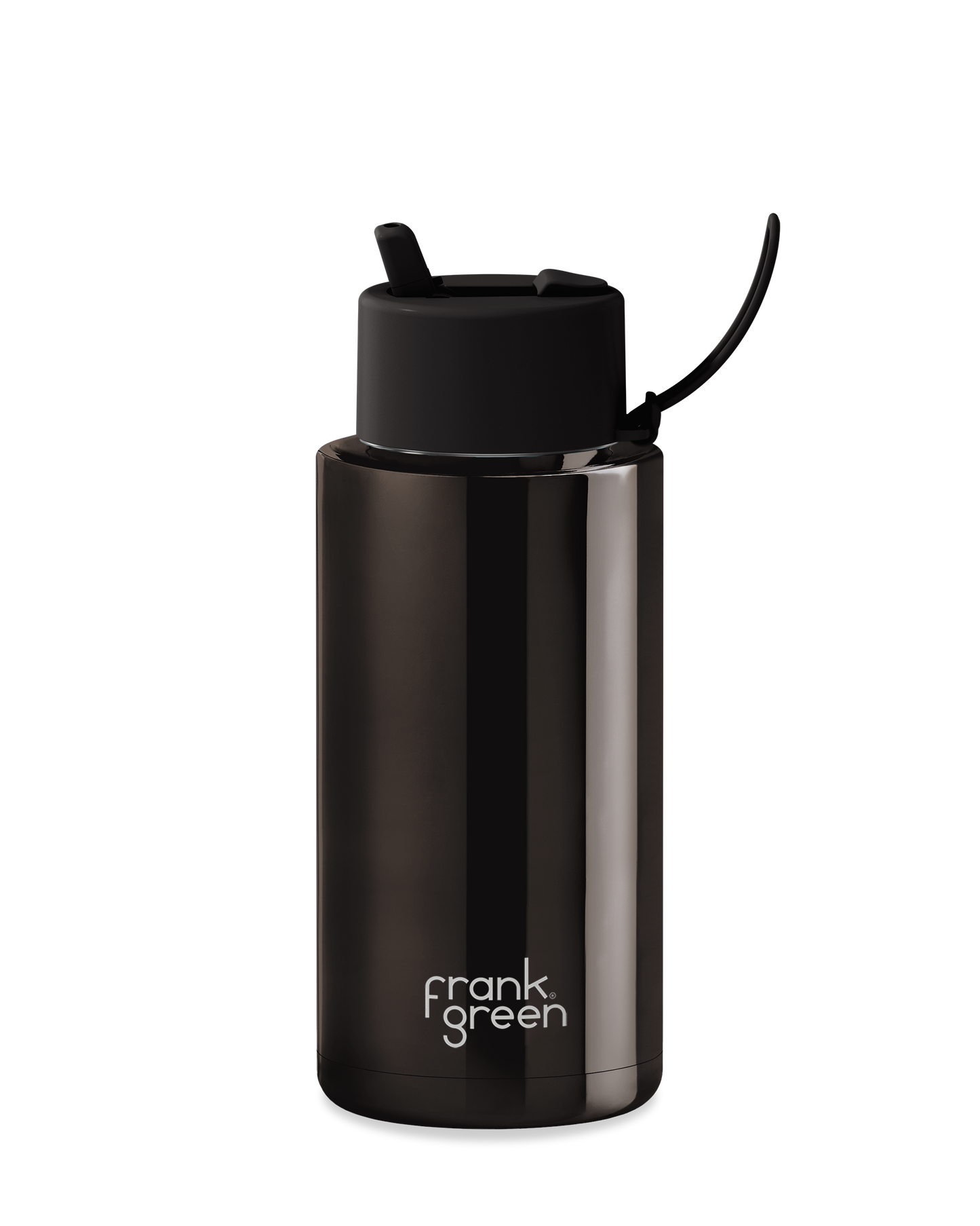 34oz Chrome Bottle with Flip Straw Lid