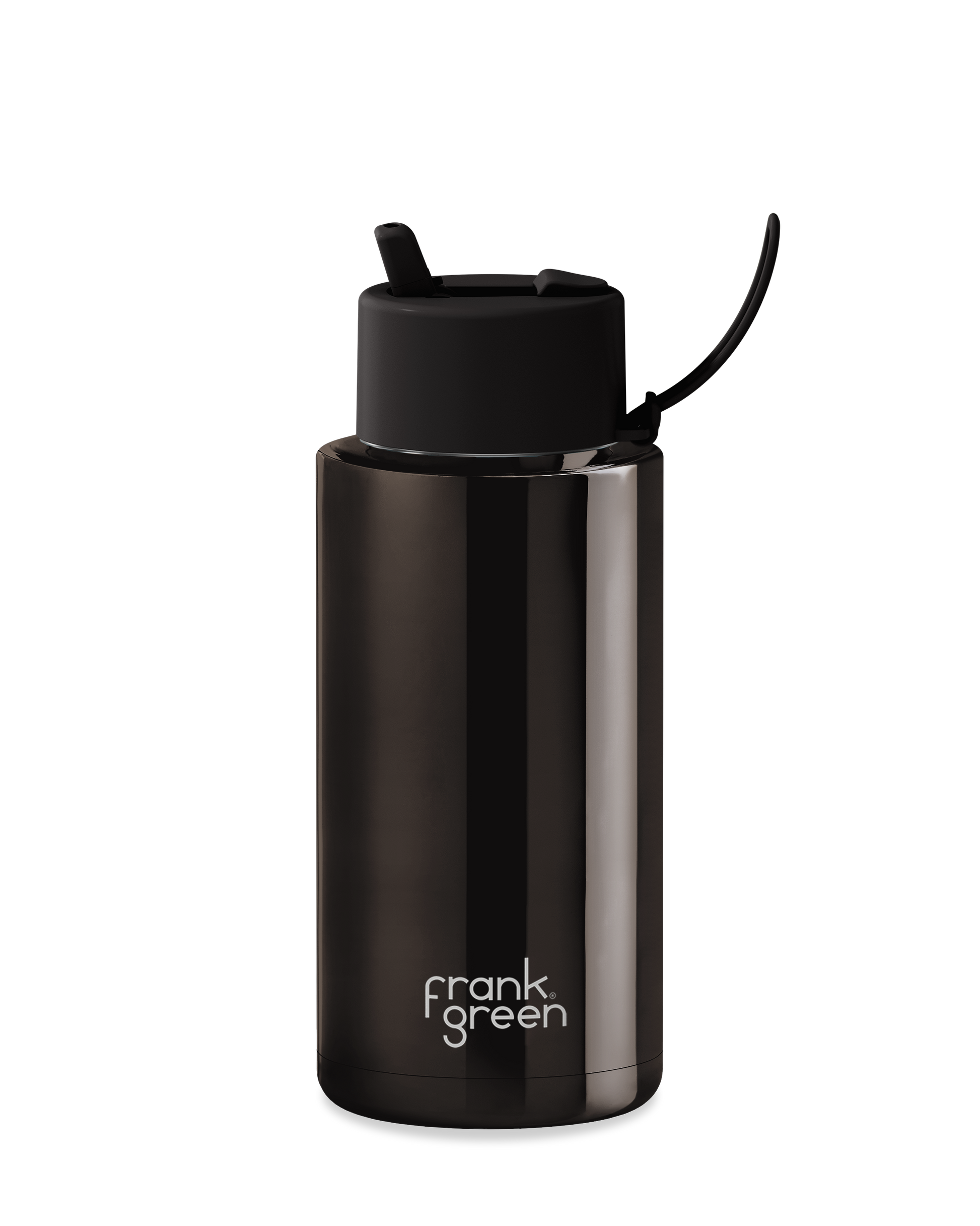 34oz Chrome Bottle with Flip Straw Lid